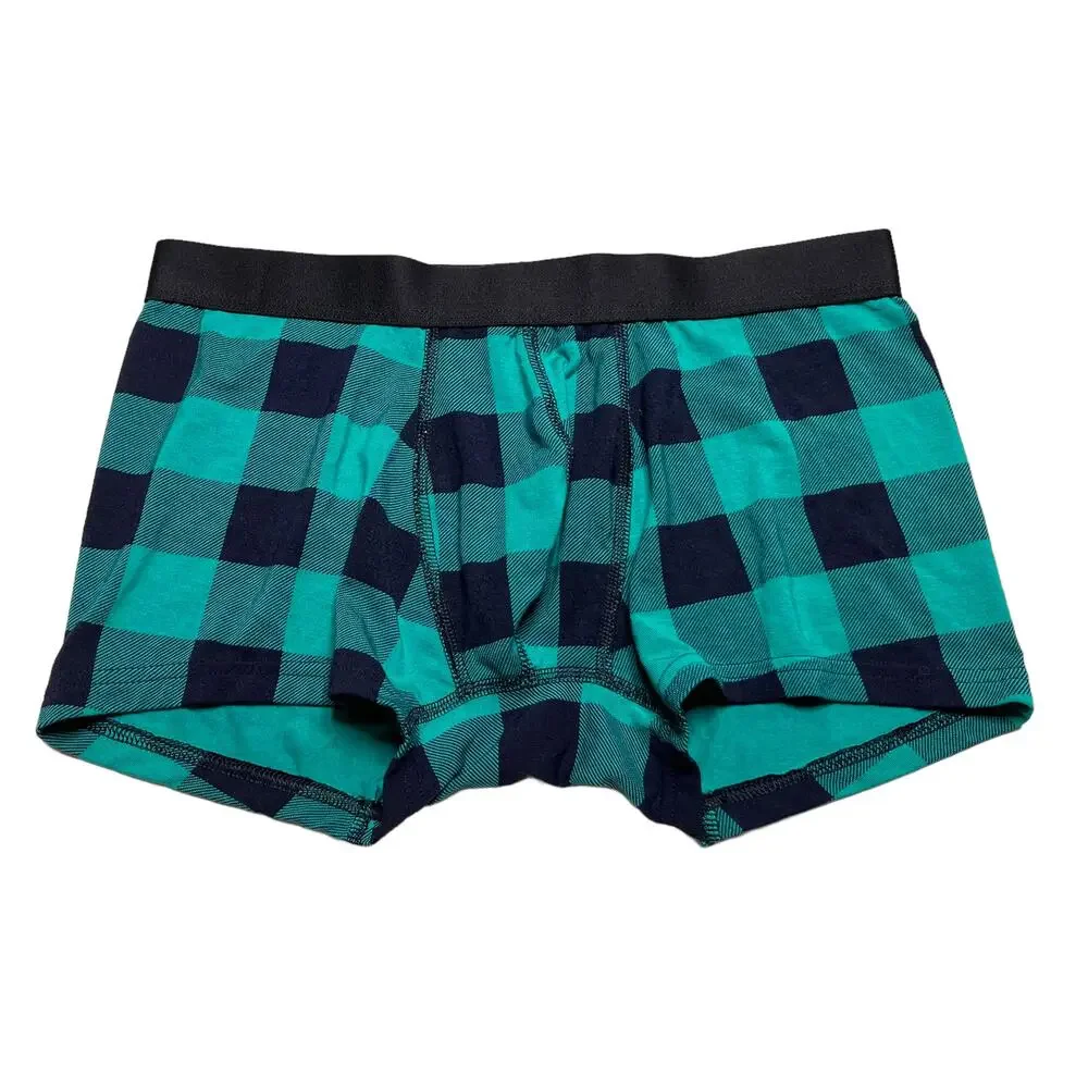 MeUndies Green Plaid Print Men's Trunk Underwear Size Medium